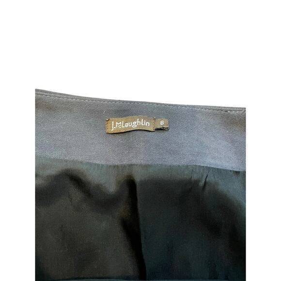 J.McLaughlin Brown Lable Women 8 Knee Skirt Buckle Fastening Knife Pleat Black - Picture 5 of 10